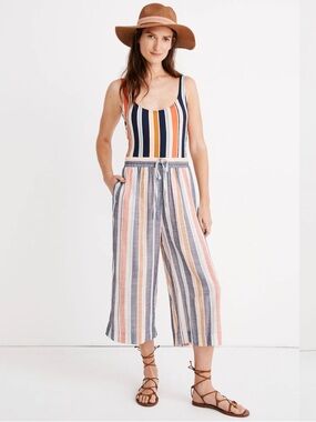 Madewell Huston Cover-Up Crop Pants in
Towel Stripe